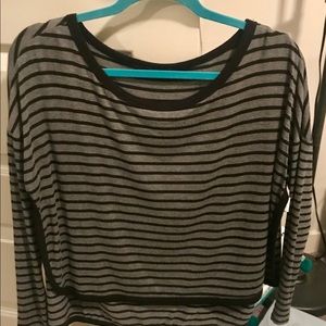 Black and grey striped blouse